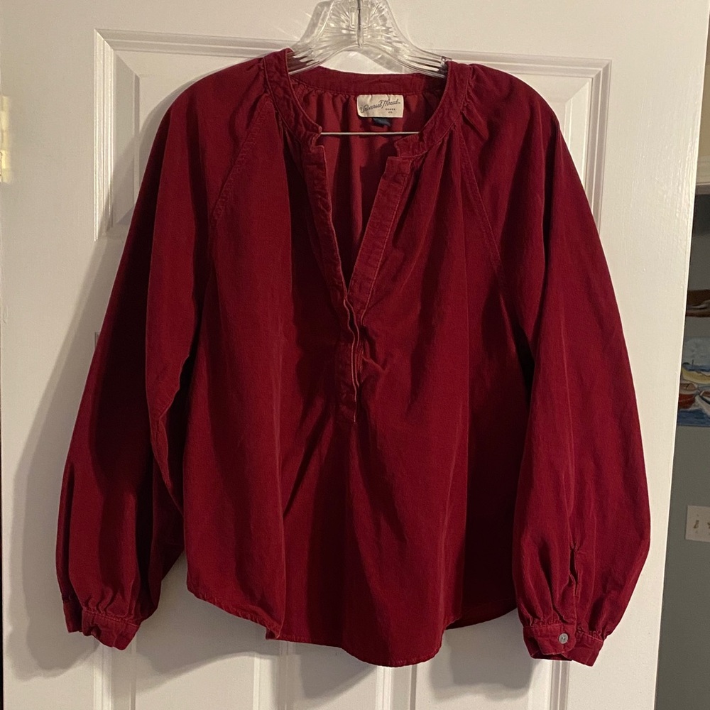 Women’s Universal Thread corduroy Rich Red Top